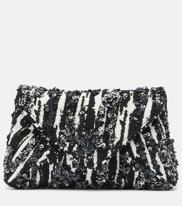 Clutch aus Jacquard mit Pailletten | Dries Van Noten