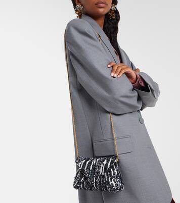 Clutch aus Jacquard mit Pailletten | Dries Van Noten