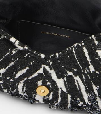 Clutch aus Jacquard mit Pailletten | Dries Van Noten