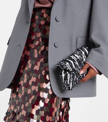 Clutch aus Jacquard mit Pailletten | Dries Van Noten