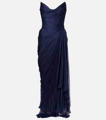 Vestido corsé de fiesta Heidi de seda fruncido | Maria Lucia Hohan