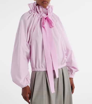 Blusa Iconic de popelín de algodón con lazo | Patou