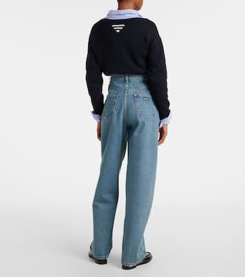 High-rise wide-leg jeans  | Prada