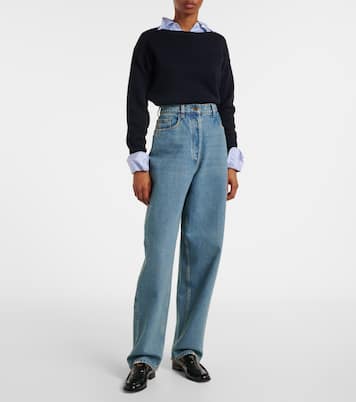 High-rise wide-leg jeans  | Prada