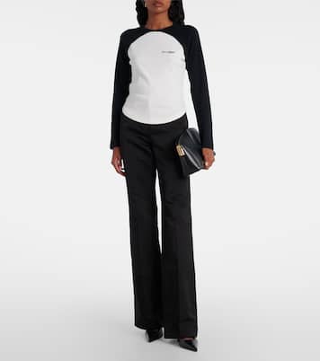 Circle Contrast cotton jersey T-shirt | Courrèges