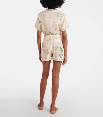 Rommy floral linen Bermuda shorts | Agua by Agua Bendita