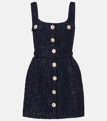 Belted bouclé minidress | Self-Portrait