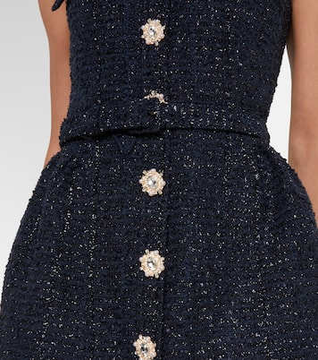 Belted bouclé minidress | Self-Portrait