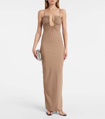 Vestido largo de jersey fruncido | Christopher Esber