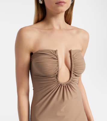 Vestido largo de jersey fruncido | Christopher Esber