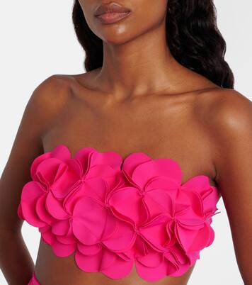 Tess floral-appliqué bikini top | Karla Colletto