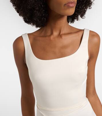 Palm laser-cut embroidered midi dress | Leo Lin