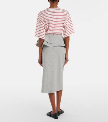 تنورة ميدي من القطن المخلوط بكشكشة | Plan C