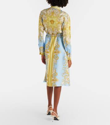 Barocco silk twill midi dress | Versace