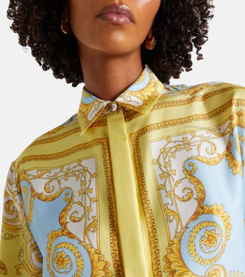 Barocco silk twill midi dress | Versace