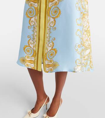 Barocco silk twill midi dress | Versace