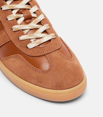 Cool suede-trimmed leather sneakers | Hogan