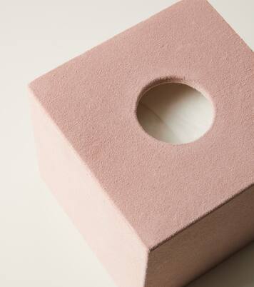 Niez Cube suede and wooden tissue box | Michaël Verheyden