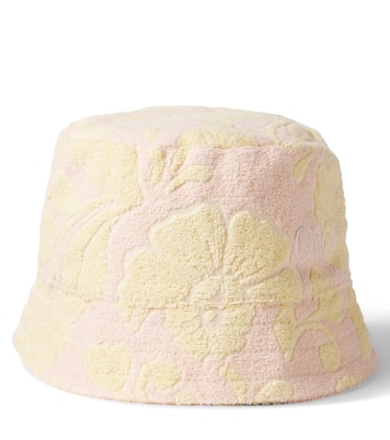 Floral cotton-blend terry bucket hat | Chloé Kids