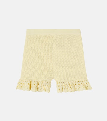 Crystal-embellished knitted shorts | Self-Portrait Kids