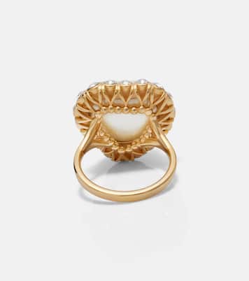 VLogo faux pearl-embellished ring | Valentino