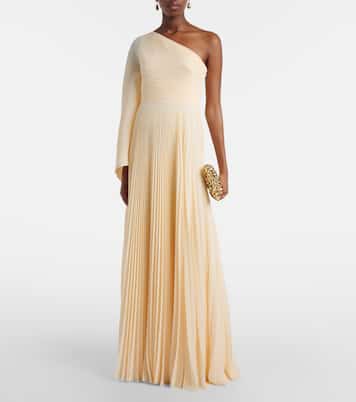 Maci pleated one-shoulder gown | Solace London