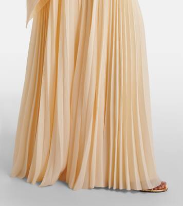 Maci pleated one-shoulder gown | Solace London