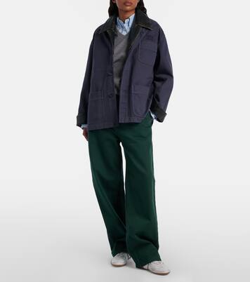 Cotton gabardine straight pants | Miu Miu