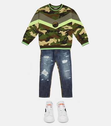 카무플라주 코튼 스웨트셔츠 | Dolce&Gabbana Kids