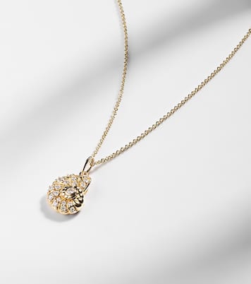 Nautilus Shell 14kt gold pendant necklace with diamonds | Sydney Evan