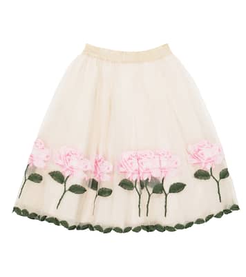 Gonna in tulle con ricamo | Monnalisa