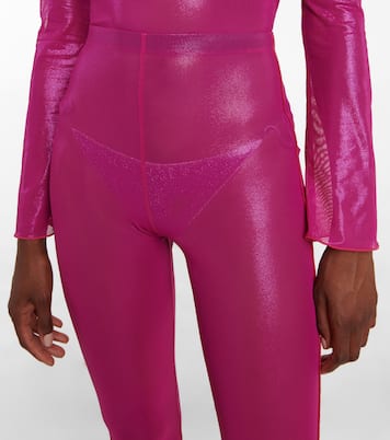 Legging évasé à taille haute en lamé | Oséree