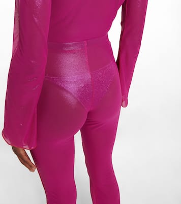 Legging évasé à taille haute en lamé | Oséree
