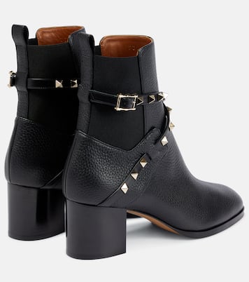 Ankle Boots Rockstud 60 aus Leder in Schwarz Valentino Garavani Mytheresa