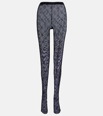 Moonogram flocked mesh tights | Marine Serre