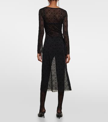 Moonogram flocked mesh tights | Marine Serre