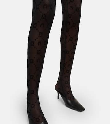 Moonogram flocked mesh tights | Marine Serre