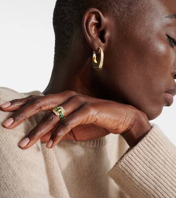 Bague Shield en or 18 ct, diamants et émeraudes | Rainbow K