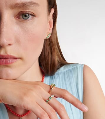 Bague en or 14 ct, diamants et émeraudes | Sydney Evan