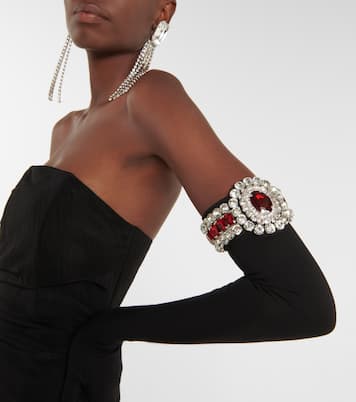 Moiré minidress and embellished gloves | David Koma