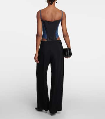 Paneled denim bodysuit | Mugler