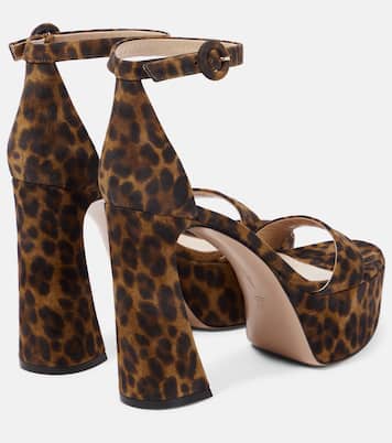 Leopard-print suede platform sandals | Gianvito Rossi