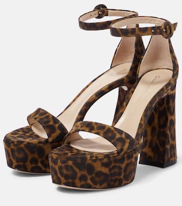 Leopard-print suede platform sandals | Gianvito Rossi
