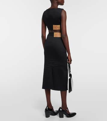 Top raccourci en jean à logo | Prada