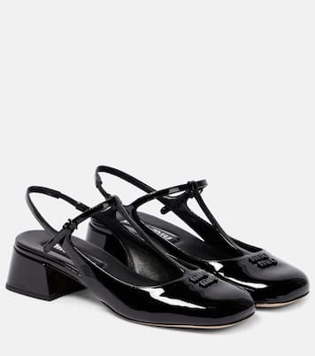 Pumps slingback in vernice | Miu Miu