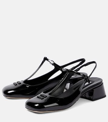 Pumps slingback in vernice | Miu Miu