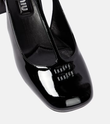 Pumps slingback in vernice | Miu Miu