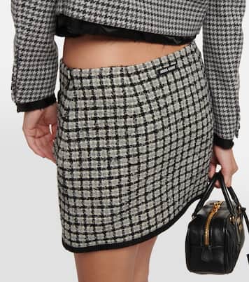 Minigonna in bouclé a quadri | Miu Miu