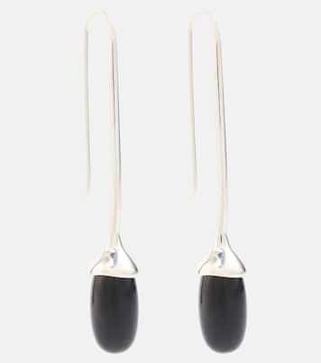 Boucles d'oreilles Long Dripping Stone en argent sterling et onyx | Sophie Buhai