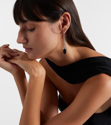 Long Dripping Stone sterling silver drop earrings with onyxes | Sophie Buhai